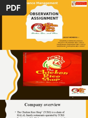 the chicken rice shop vision and mission strength of the chicken rice shop